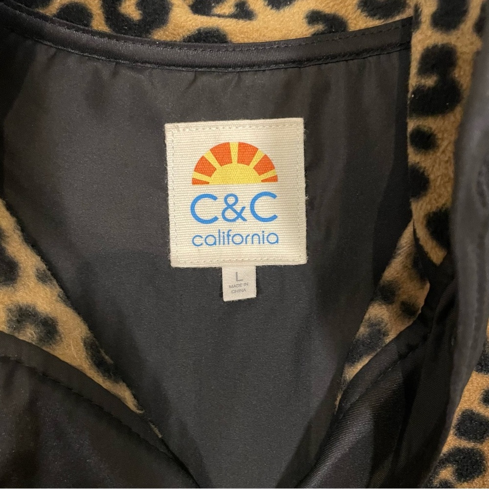 C&C California Size L Leopard Print Leopard Fleec… - image 3